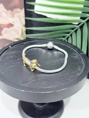 Pandora‑Style Dachshund Dog Charm Bracelet